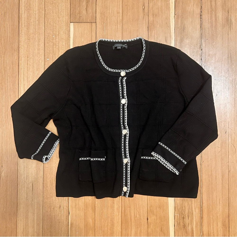 Adrianna papell black preppy cardigan M